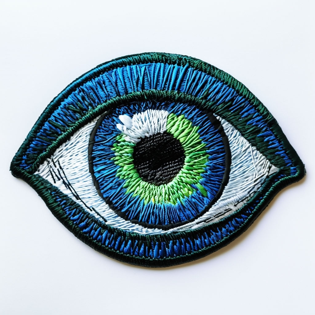 Intricate Embroidered Eye Patch Design for Hats