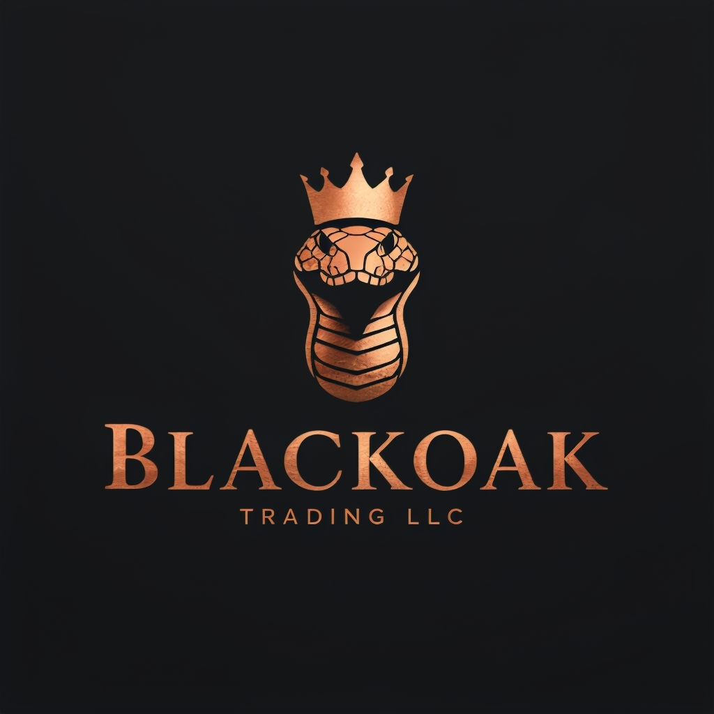 Luxurious Copper Snake Logo Design for Blackoak Trading LLC