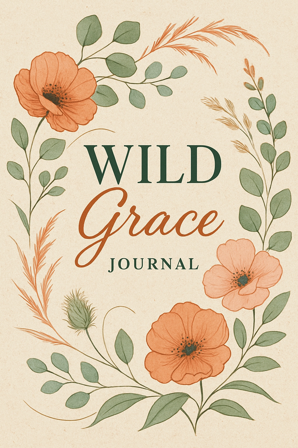 Vintage Floral Wild Grace Journal Elegant EBook Cover