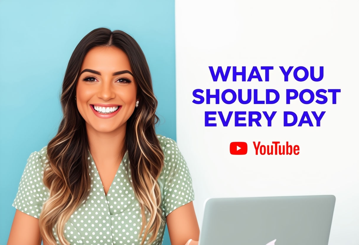 Cheerful YouTube Promotion Image for Daily Posting Tips Poster