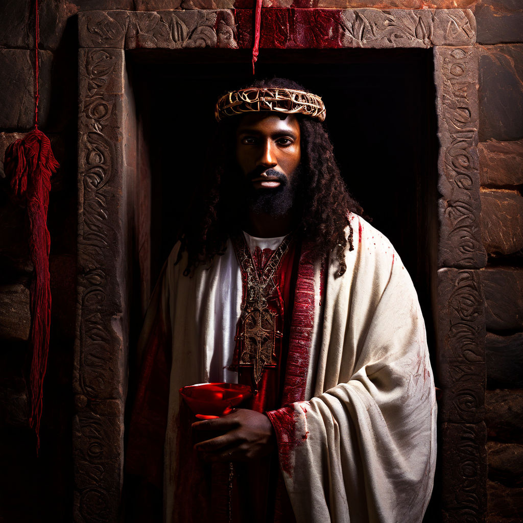 Black jesus passover lamb blood on the doorpost ancient jeru... by tony ...