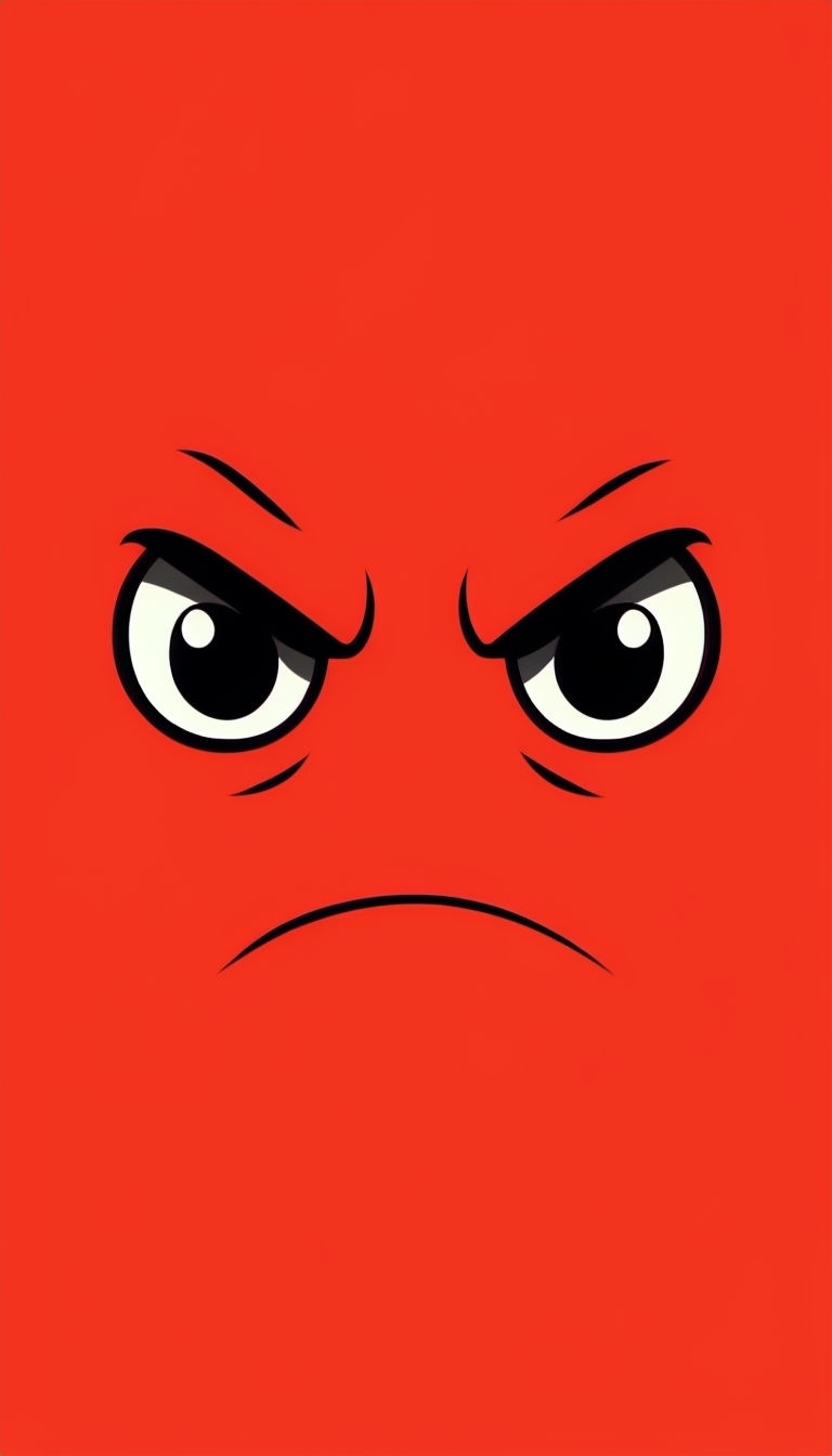 Angry Cartoon Face Minimalist Design Phone Case Cover