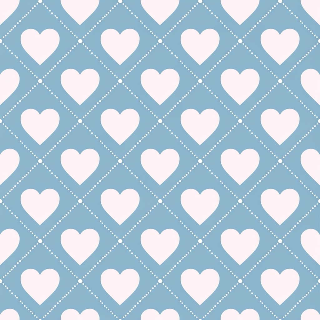 Seamless White Hearts Pattern on Light Blue Background Sticker