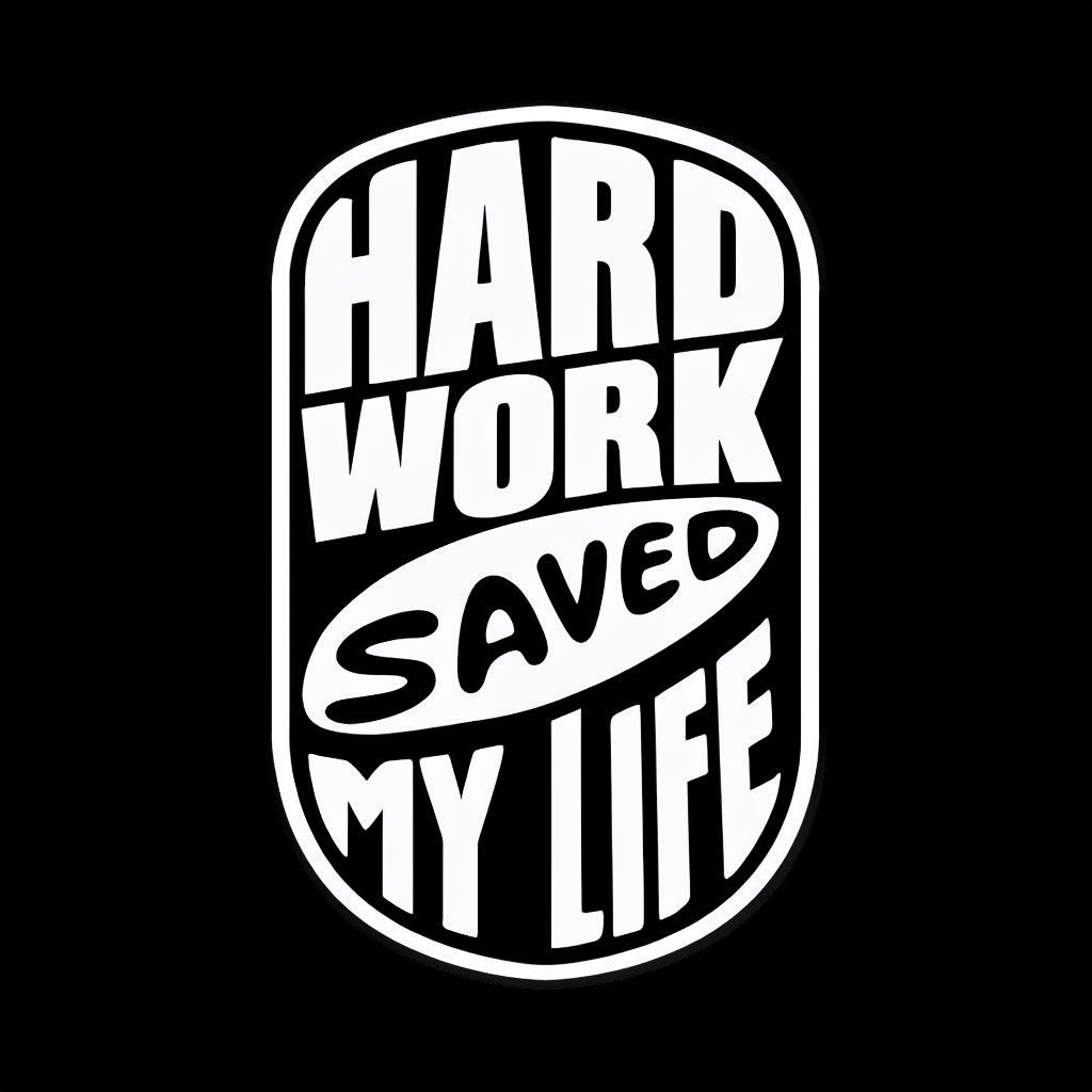 Vintage Punk Rock 'Hard Work Saved My Life' Hat Design