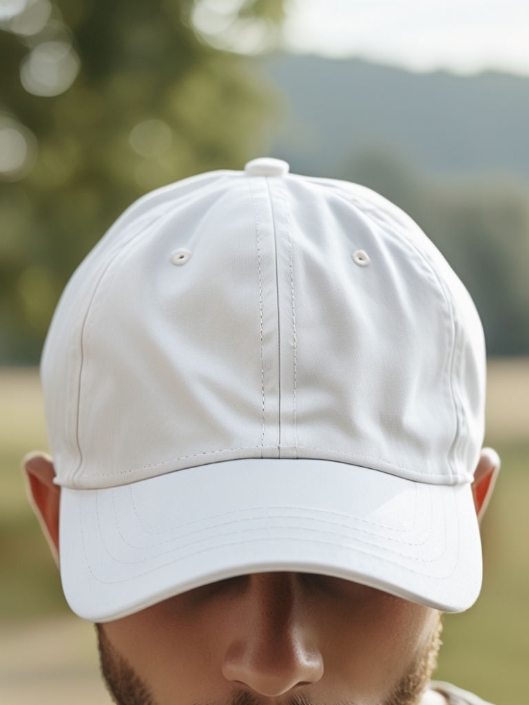 Minimalistic White Baseball Cap Model Photography Mockup