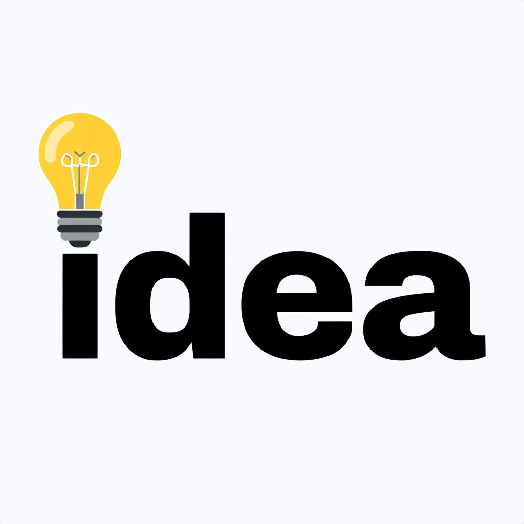 Minimalist Bold Idea Light Bulb Graphic Design Logo