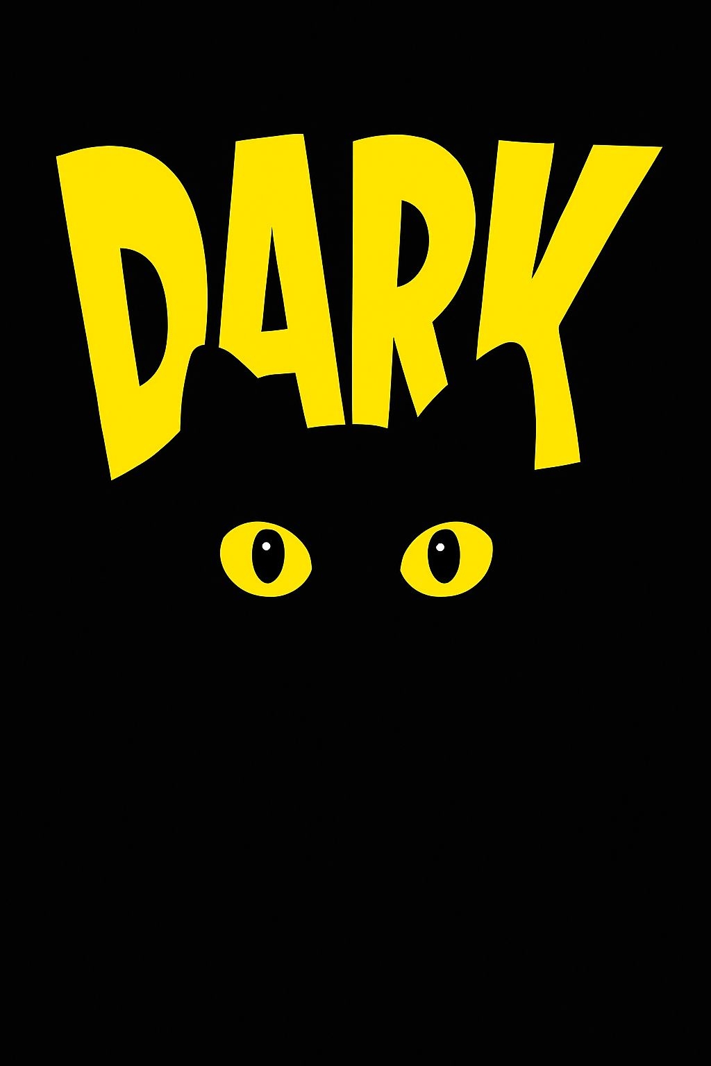 Bold Neon Dark Cat Graphic Design T-Shirt