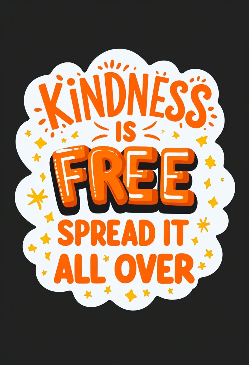 Vibrant Kindness is Free Motivational Typography Poster