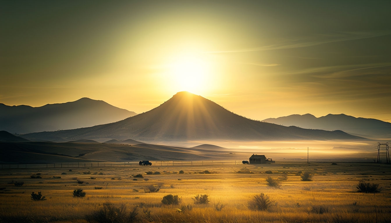 Expansive Golden Sunrise Landscape Photograph for Virtual Backgrounds