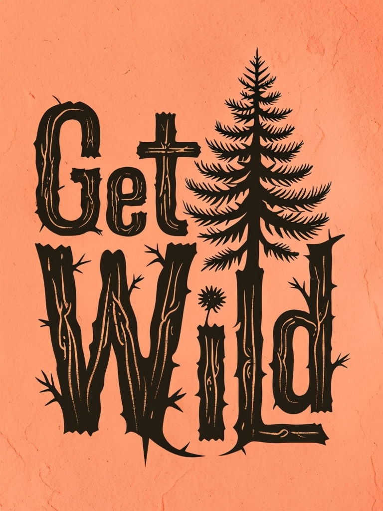 Get Wild Vintage Rustic Typography T-shirt