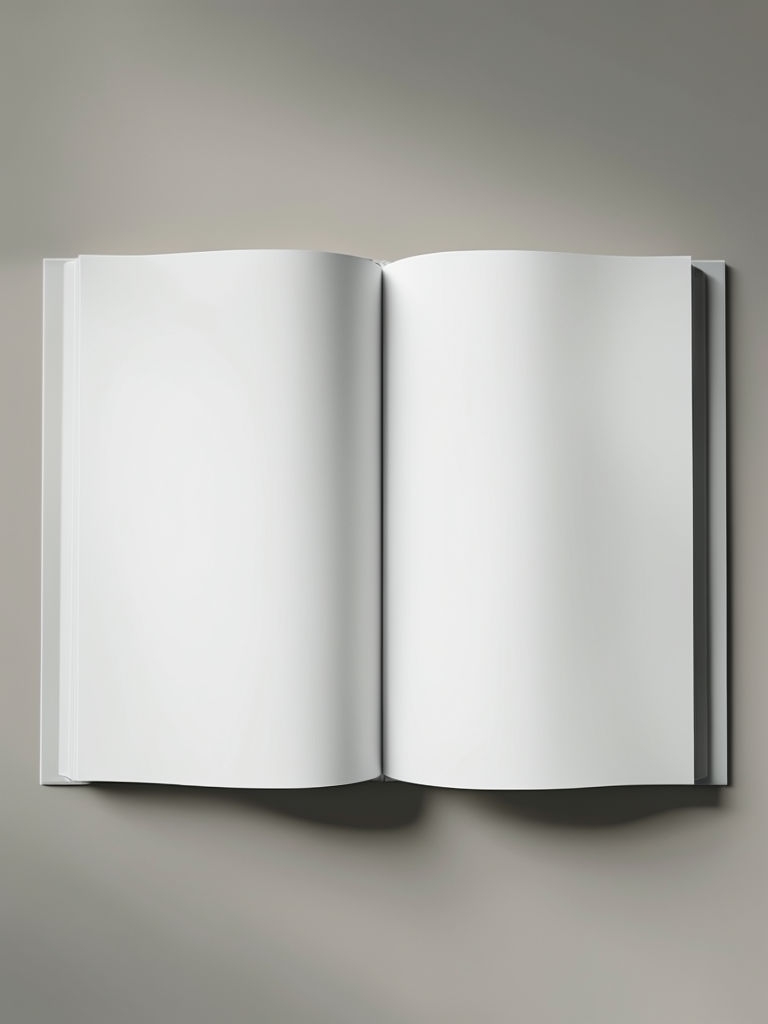 Minimalist Open Book Mockup on Neutral Surface for Design