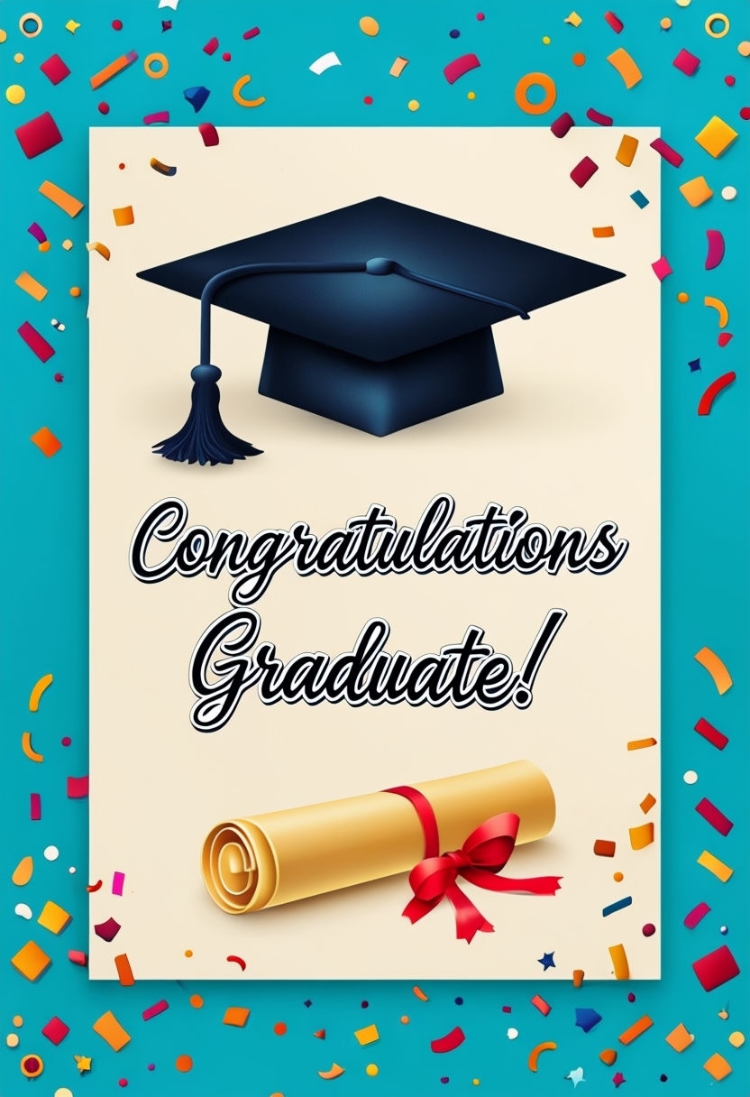 Elegant Congratulations Graduate Card Design for Celebration Card