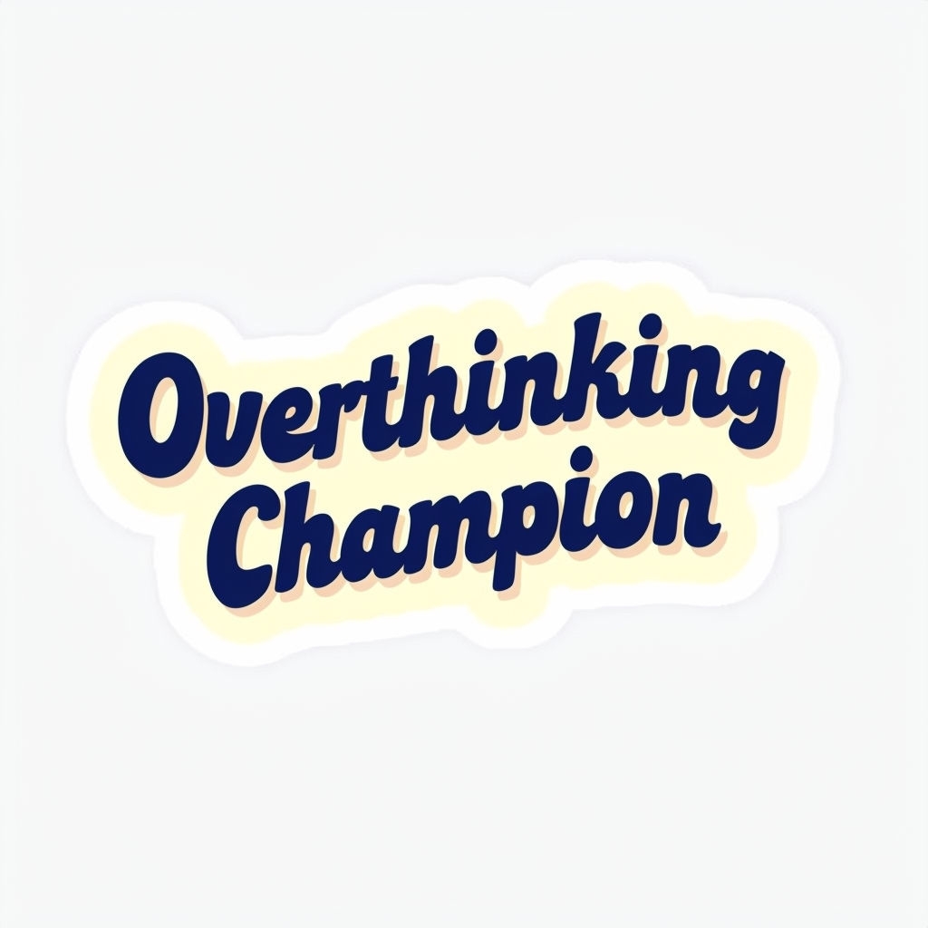 Overthinking Champion Vintage Sportswear Style Sticker