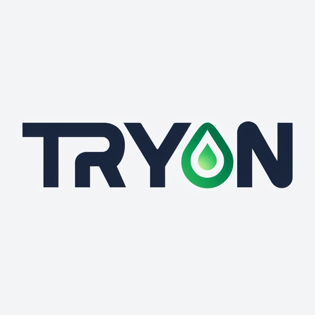 Modern Minimalist TRYON Logo with Unique Drop Design