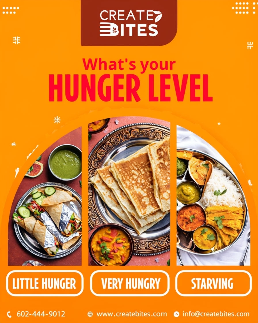 Creative Bites Hunger Level Promotional Advertisement Design Ads