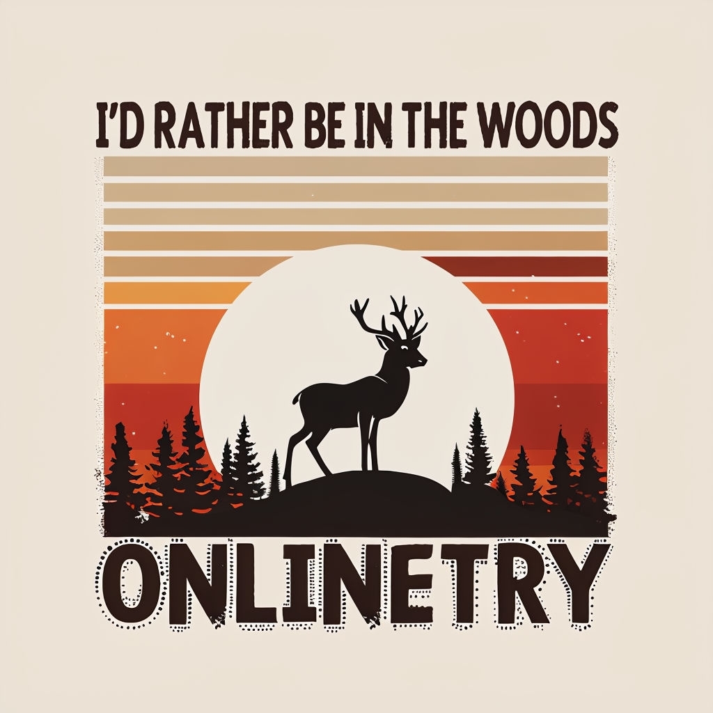 I'd Rather Be in the Woods Retro Nature T-Shirt