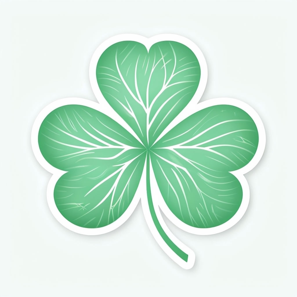 Modern Minimalist Three-Leaf Clover Outline Sticker