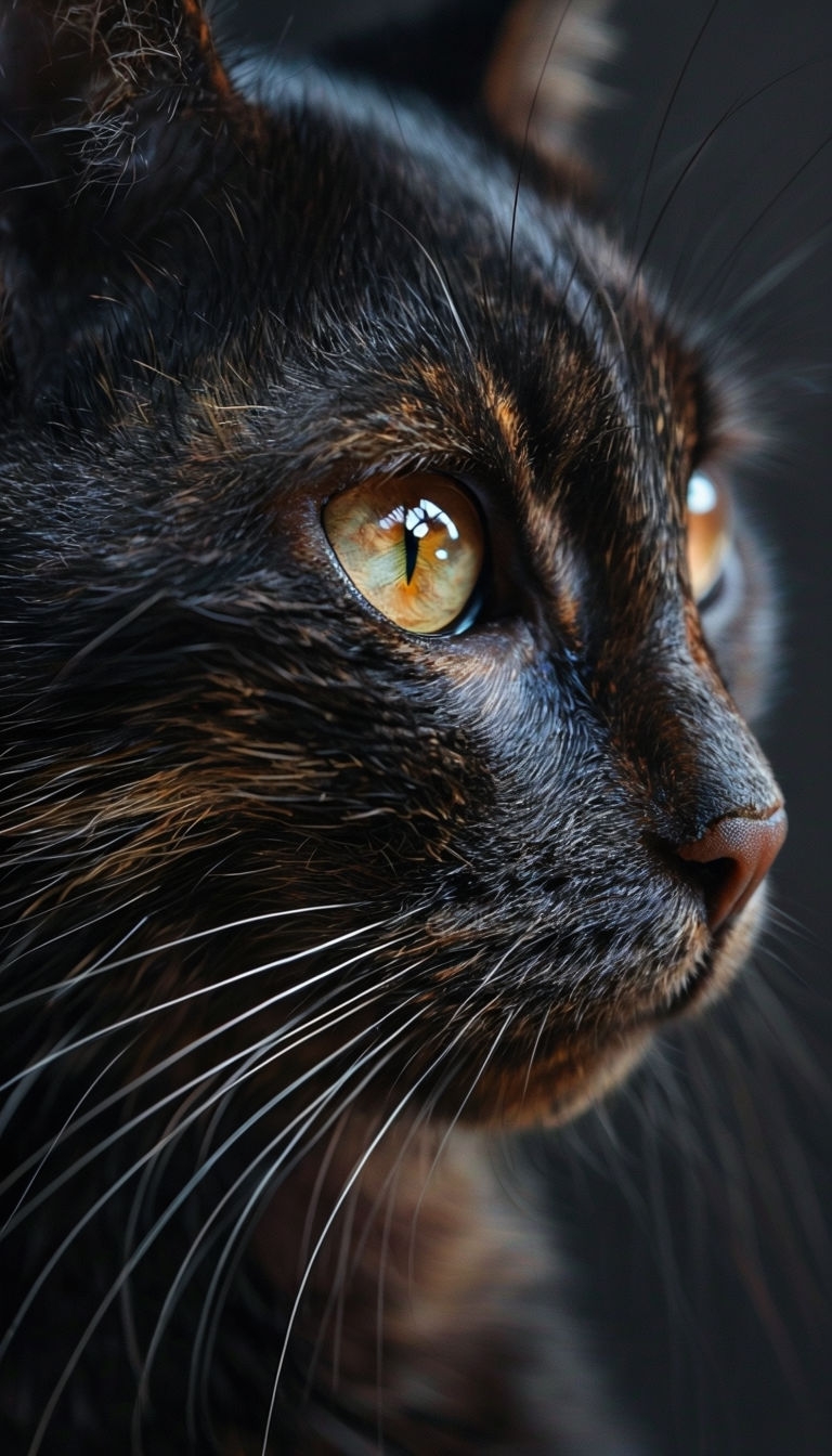 Intense Close-Up of a Majestic Cat's Eye Art