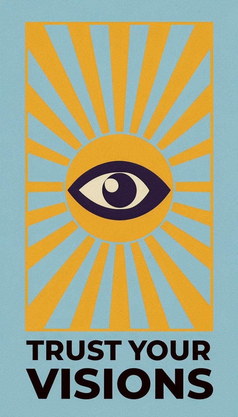 Modern Minimalist Eye Symbol with Motivational Text Poster