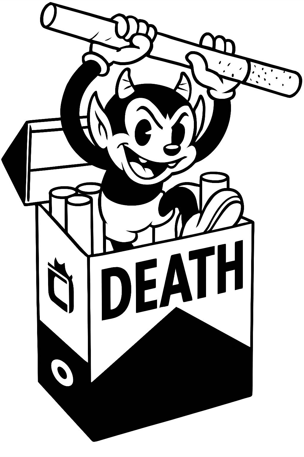 Mischievous Devil Character from Cigarette Pack T-shirt