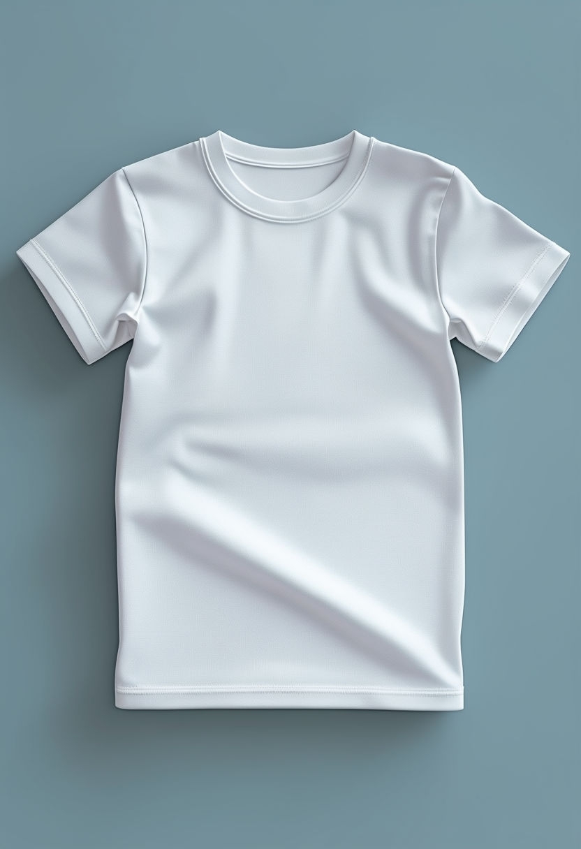Photorealistic Neat White Short-Sleeved T-Shirt Mockup