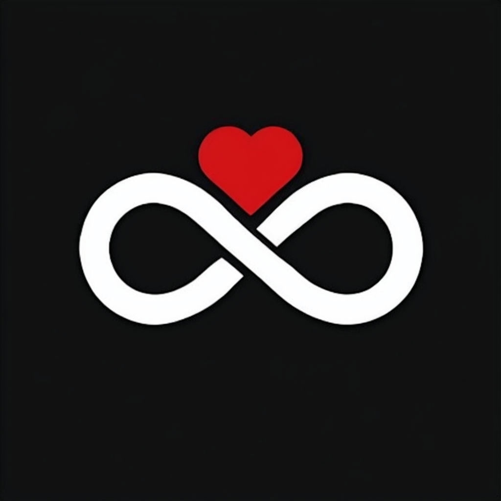 Minimalist Infinity Love Symbol with Heart T-Shirt