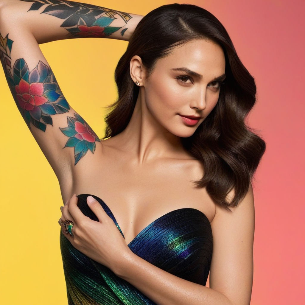 Gal Gadot as dark priestess with tattoos