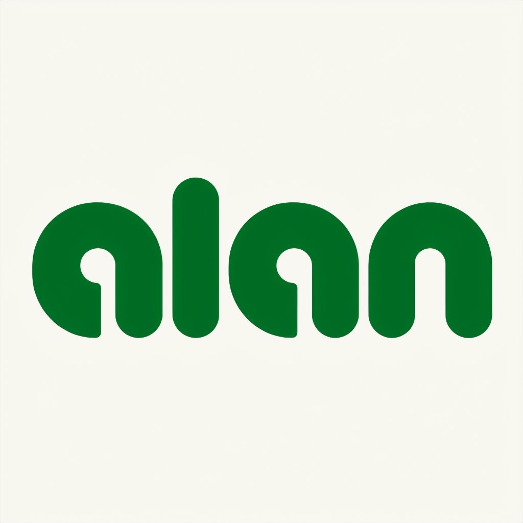 Modern Minimalist Dark Green Alan Logo Design