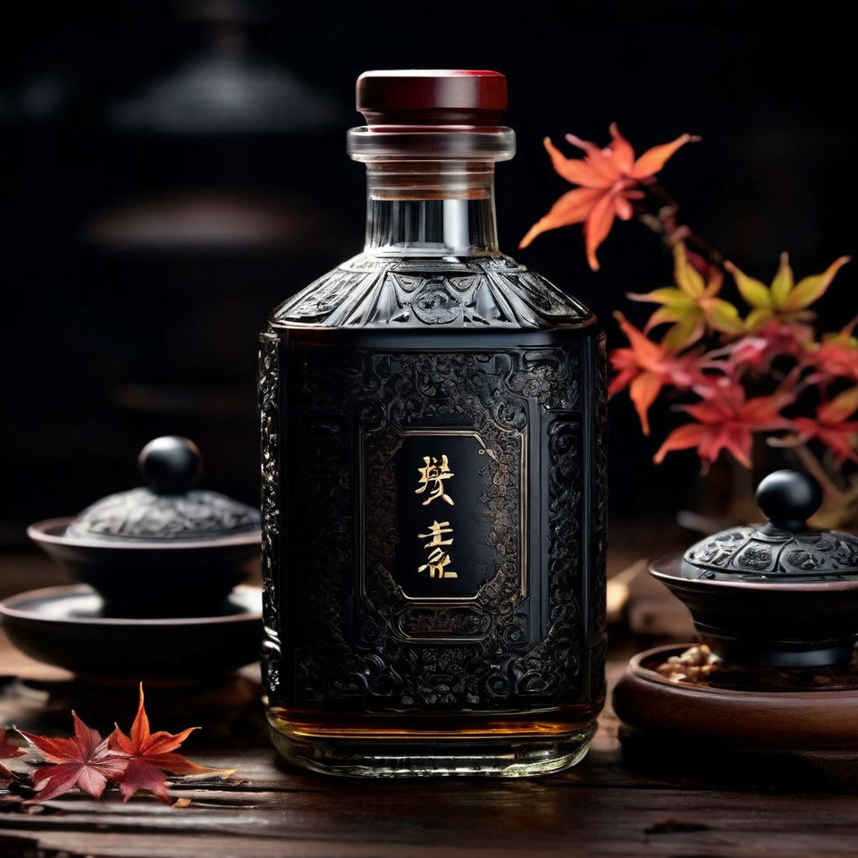 Chinese Baijiu bottle labeled Dayan Black by 张路通 - Playground