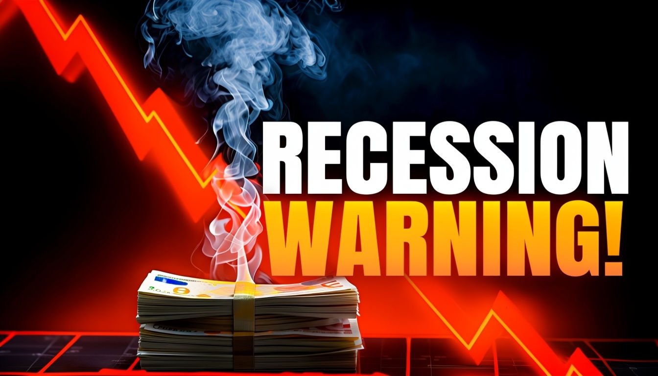 Dramatic Recession Warning YouTube Thumbnail Design Social Media Post