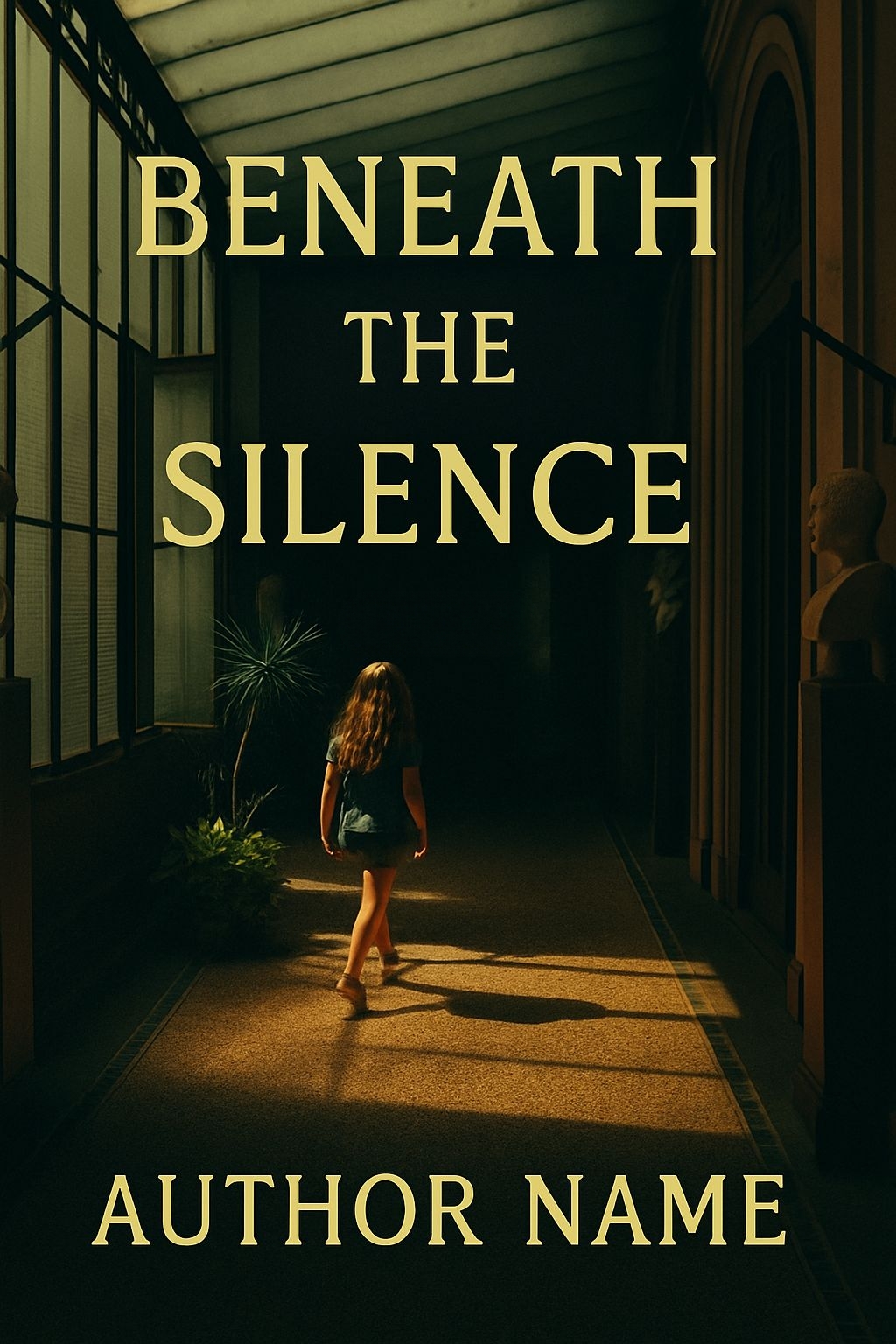 Dramatic Atmosphere of a Young Girl in a Dim Corridor EBook Cover