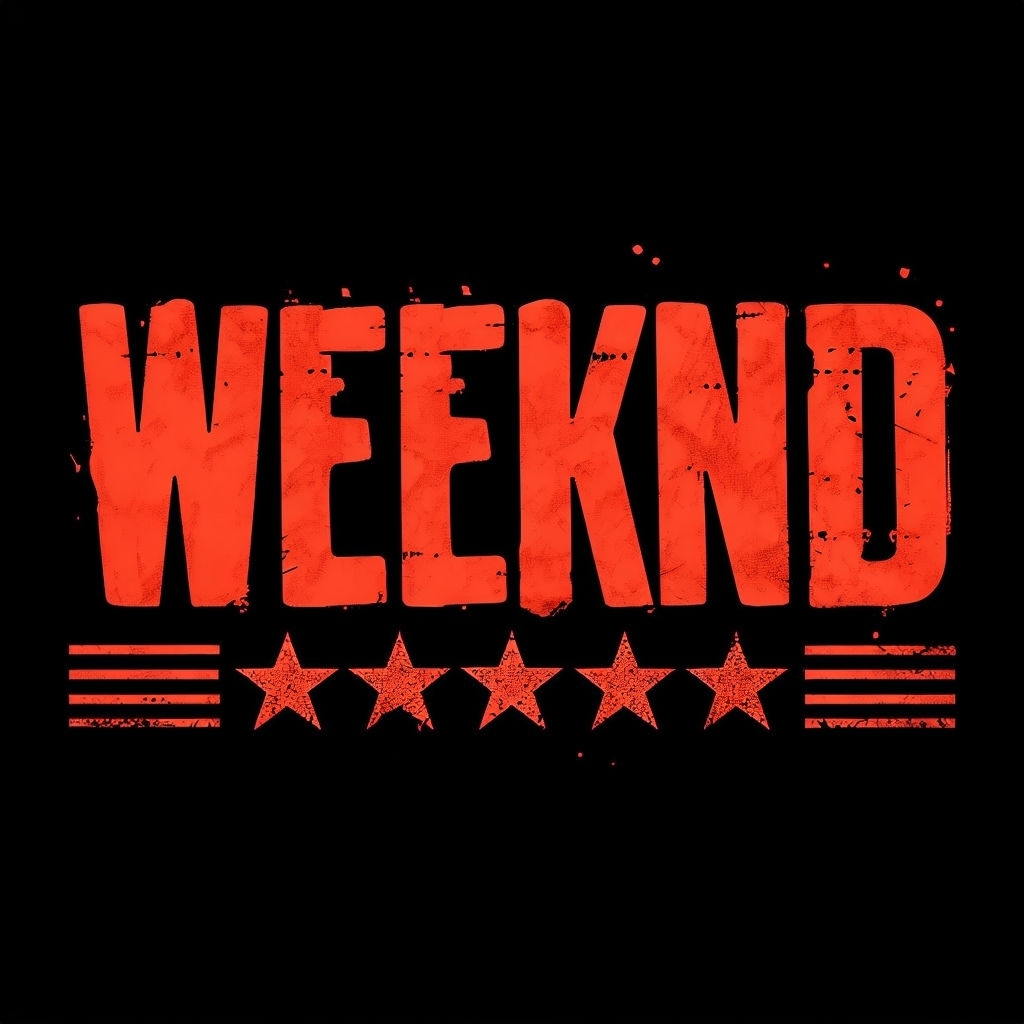 Bold Urban WEEKND Typography Design T-Shirt