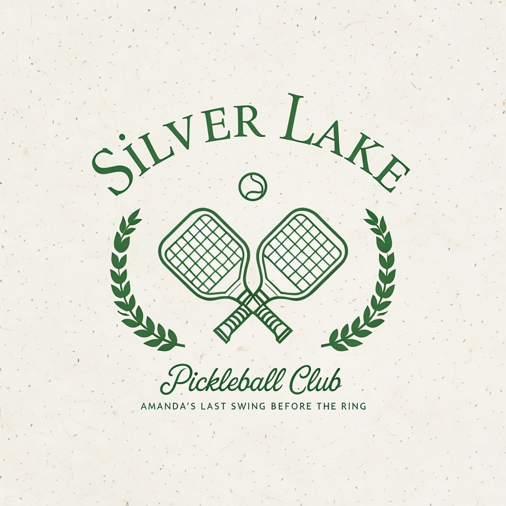 Elegant Silver Lake Pickleball Club Logo T-Shirt