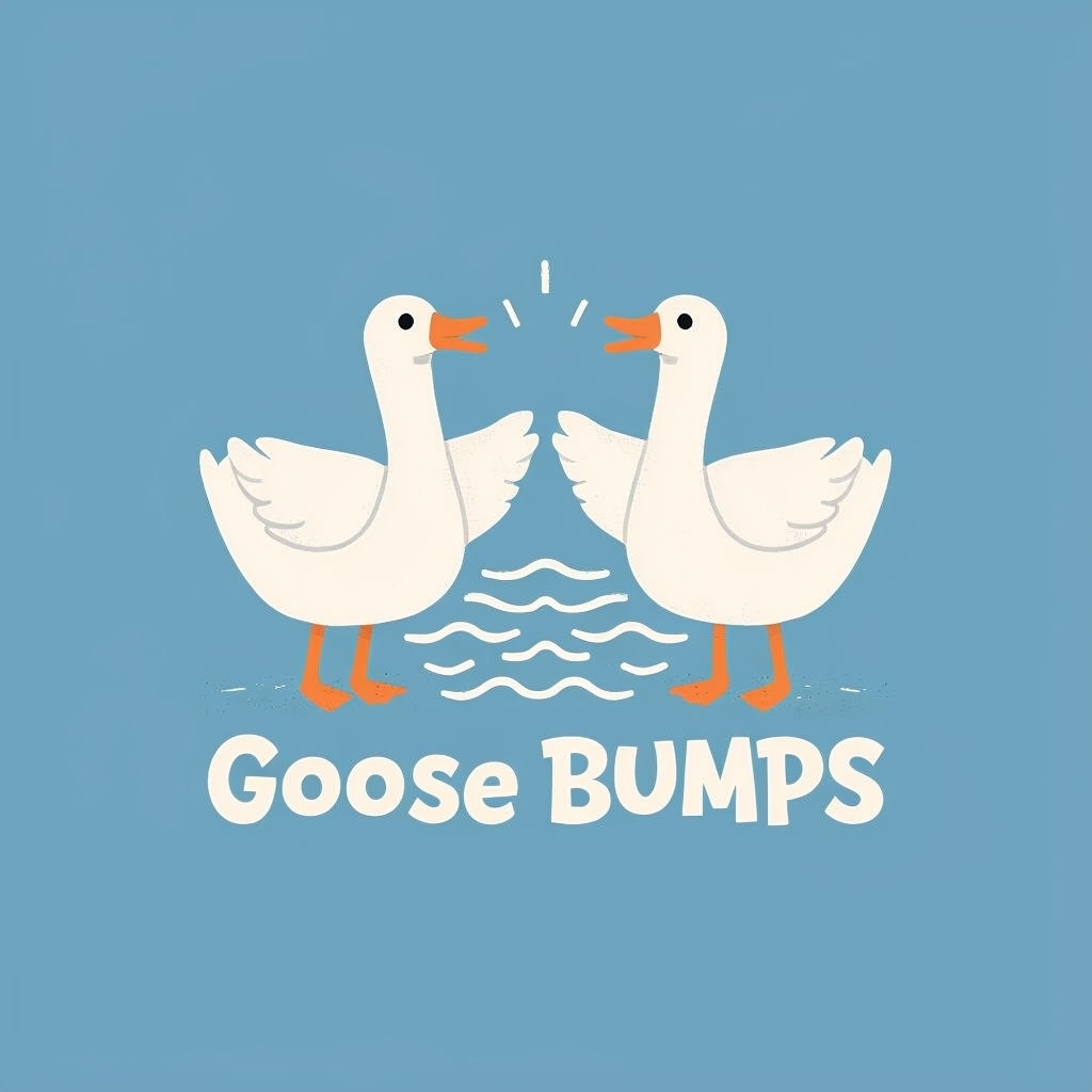 Playful Cartoon Goose Bumps Illustration T-Shirt