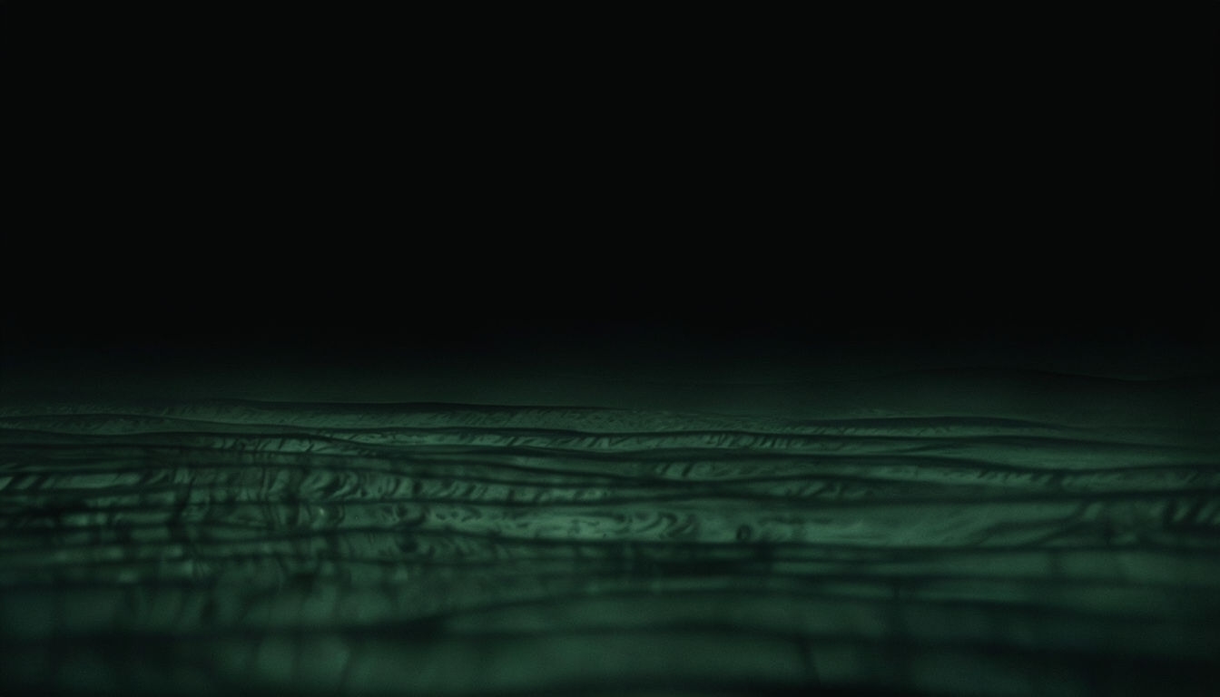 Mysterious Dark Landscape with Green Striations Virtual Backgrounds