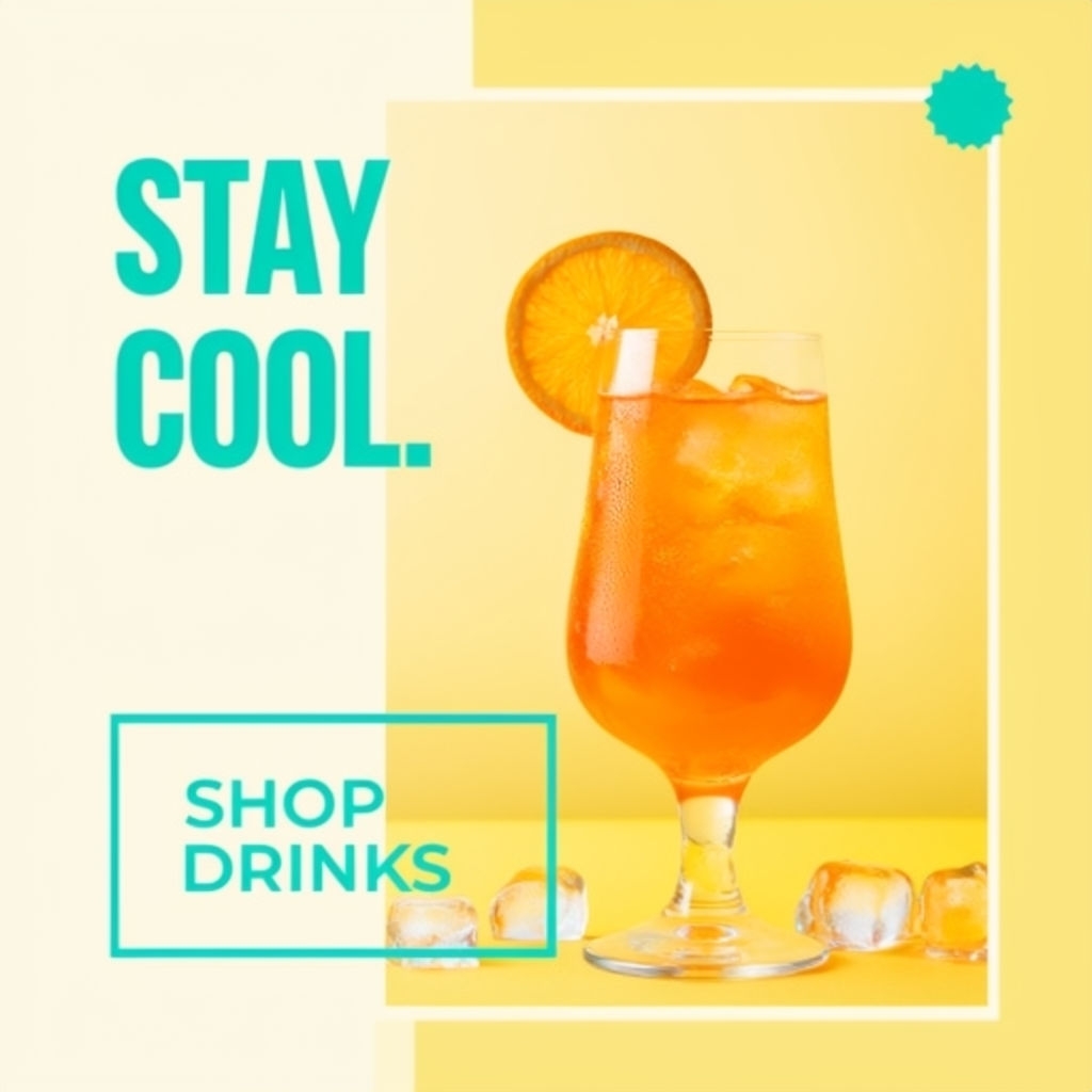 Refreshing Summer Drink Advertisement with Vibrant Colors Social Media Post