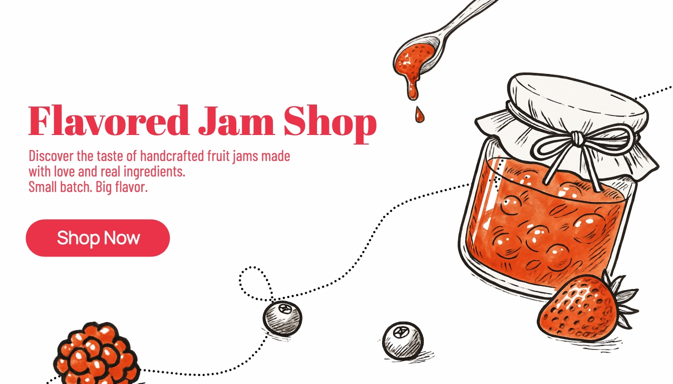 Handmade Fruit Jam Shop Digital Illustration Banner
