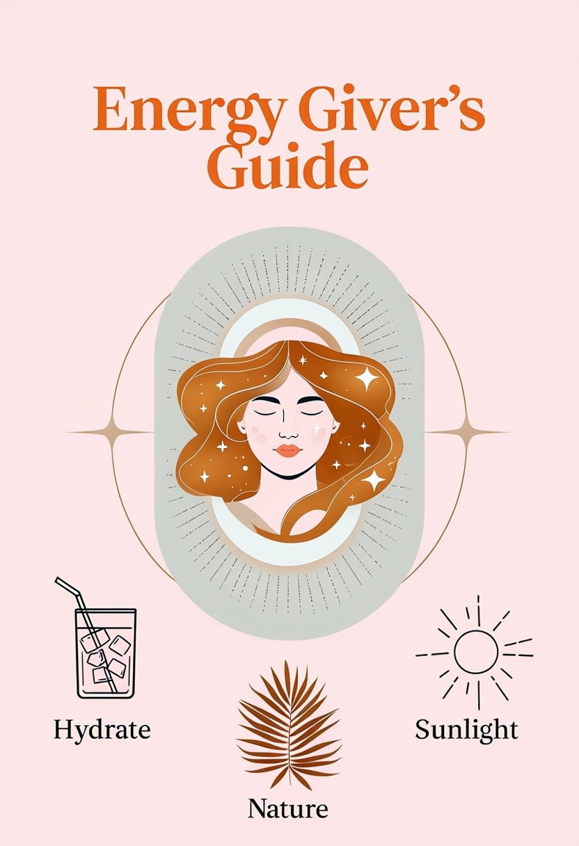 Modern Minimalist Energy Giver's Guide Art for Self-Care