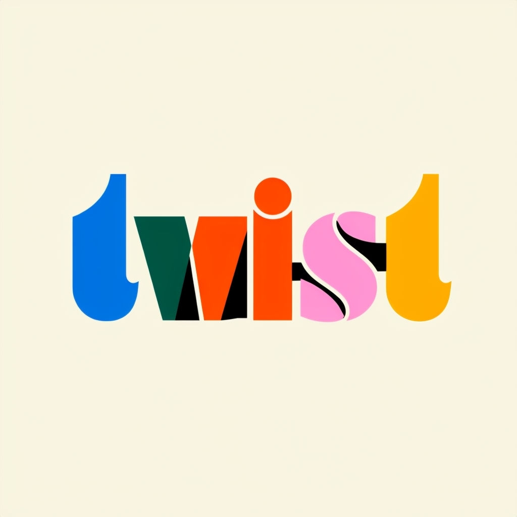 Playful Twist Typography in Colorful Minimalist Design T-shirt