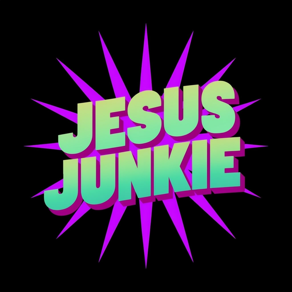 Vibrant JESUS JUNKIE Graphic with Starburst T-Shirt