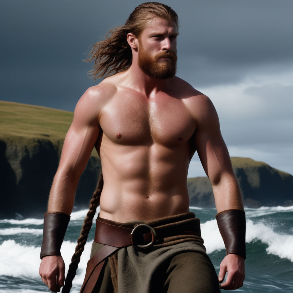 A shirtless Icelandic male model