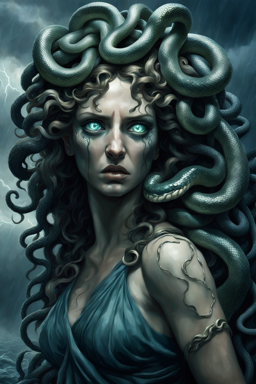 Greek mythology's Medusa captured with glowing eyes by Madkatter ...