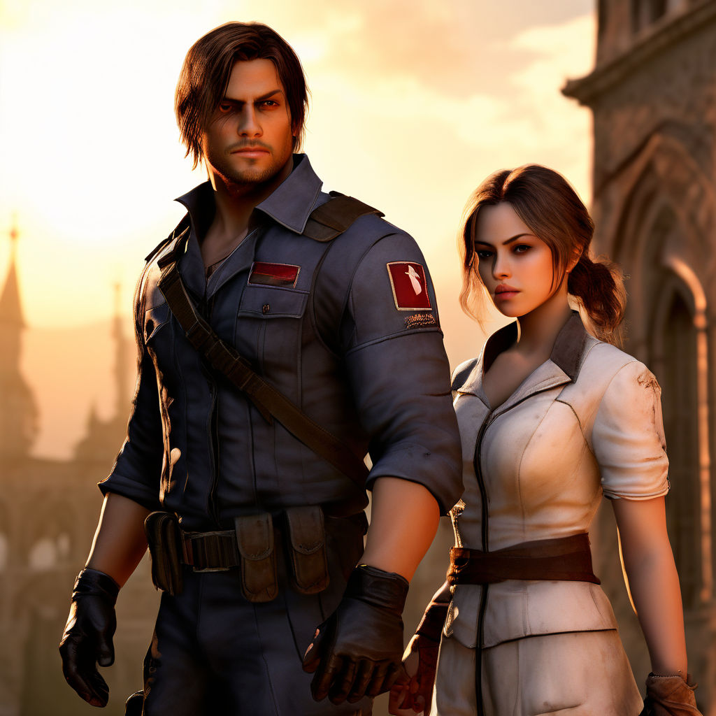 claire redfield smiles and kisses blonde leon kennedy romance