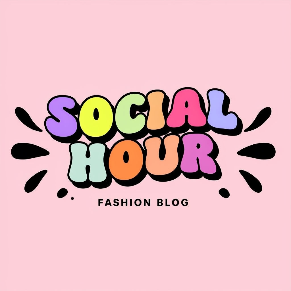 Playful Retro Social Hour Fashion Blog Logo