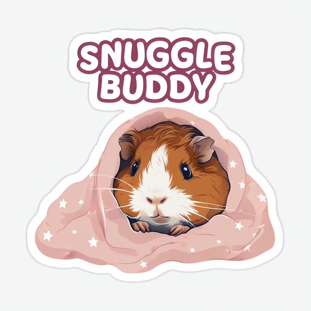 Adorable Guinea Pig Snuggle Buddy Sticker Design