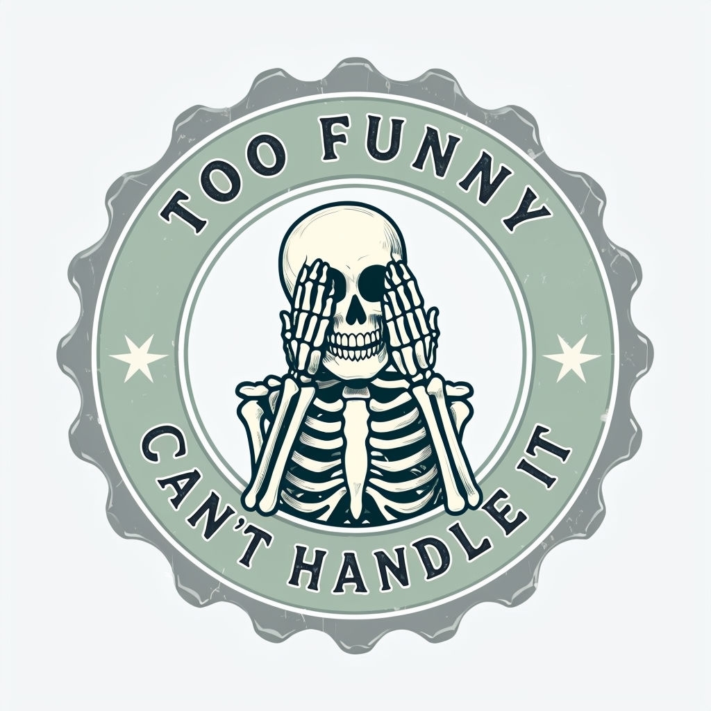 Playful Vintage Skeleton Illustration with Too Funny Text Mug