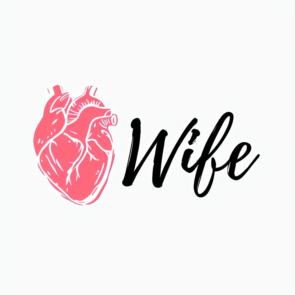 Elegant Black Handwritten Wife Text with Pink Heart Mug