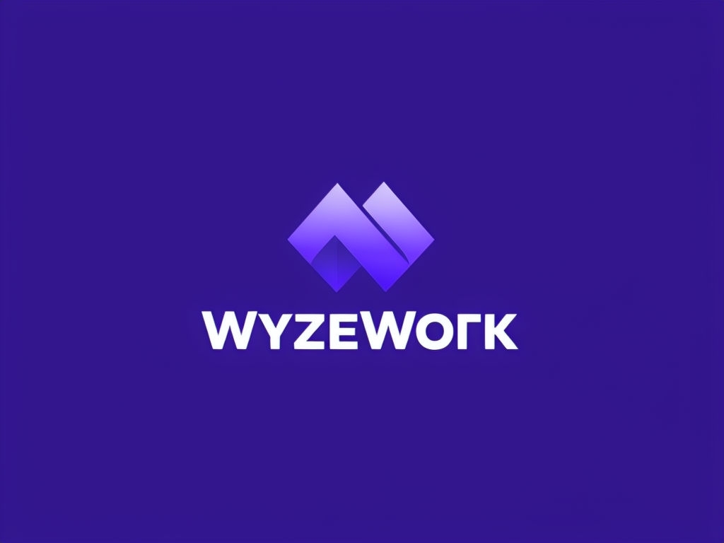 Minimalist WyzeWork Logo Design on Rich Purple Background Logo