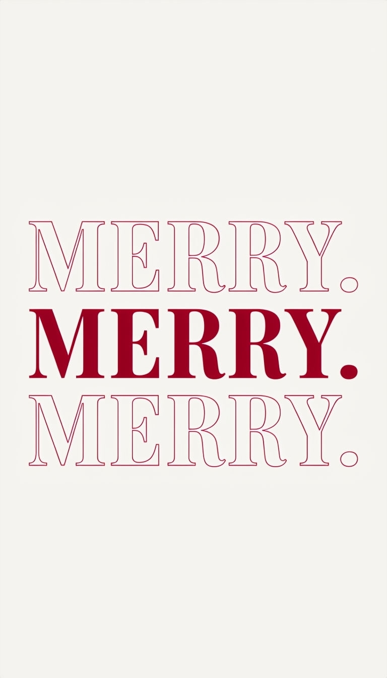 Festive Minimalist MERRY Holiday Graphic Design Poster