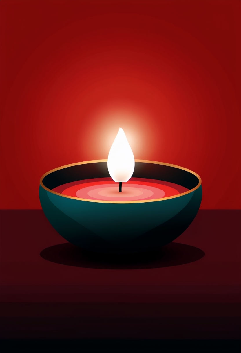 Minimalist Diwali Candle Illustration Creating Warm Tranquility Art